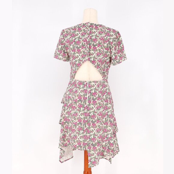 STYLESTALKER Moana Mini Dress Ruffles Cutout Back Floral Hourglass Size S - Picture 6 of 9